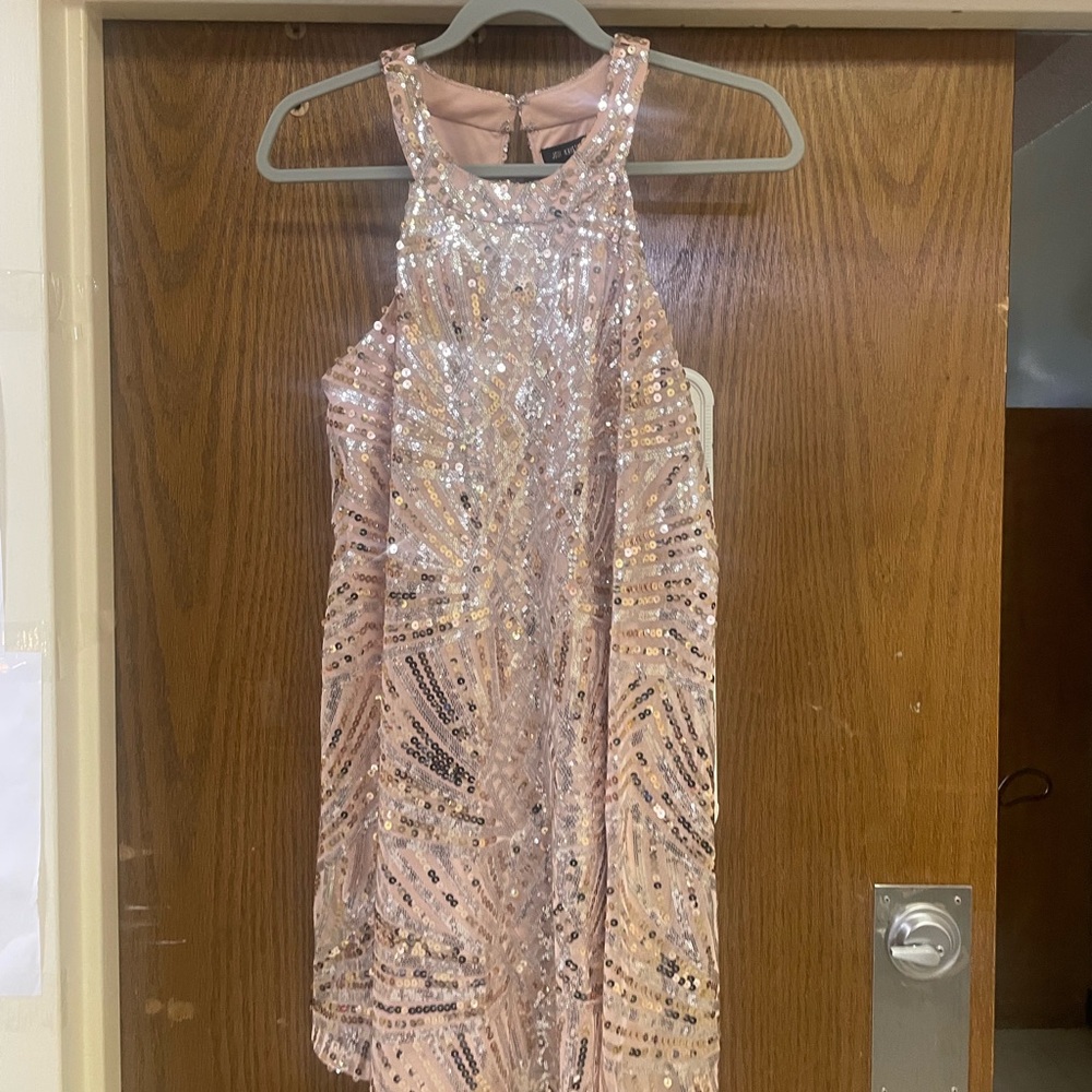 Elegant Sequin Pink Dress